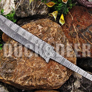 9.75&quot; Damascus blank blade, custom handmade damascus steel blank blade hunting knife