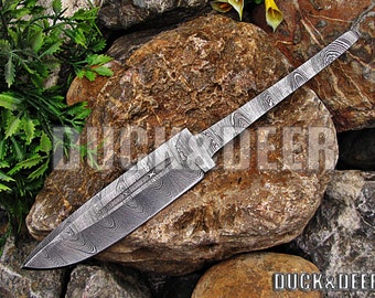 Damascus blank blade, custom handmade damascus steel blank blade hunting knife