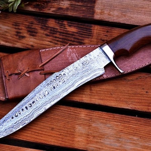 Damastmesser, Damast-Bowiemesser, handgemachte Damast-Jagd-Bowiemesser, Hochzeitsgeschenk für Männer, Weihnachtsgeschenk für Männer. Z-19