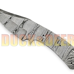 7&quot; long Damascus blank blade, custom handmade damascus steel blank blade hunting knife