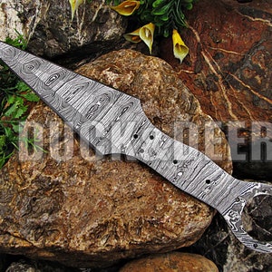 10&quot; long Damascus steel blank blade, custom handmade damascus steel blank blade hunting knife.