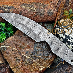 Handmade Damascus Steel Blank Blade Hunting Knife, Damascus Blank Blade Tracker Knife, Damascus Knife, Damascus Knive, Damascus Blank Blades