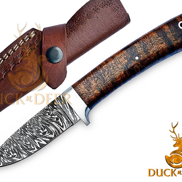 Handmade Damascus Knive, Damascus Knife, Damascus Hunting Knife, Damascus Fixed Blade Knife, Damascus Bowie Knife, Christmas Gift Knife. F1