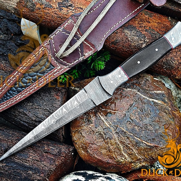 Handmade Damascus Knife, Damascus Knife, Damascus Hunting Knife, Damascus Fixed Blade Knife, Damascus Dagger Knife, Christmas Gifts for Men