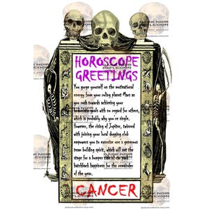 Digitale Krebs Lustige Astrologie Horoskop Sternzeichen Grußkarte für D & D, Hexe, Zauberer, Vater, Frau, Mutter, Schwester, Bruder und BFF - 13x16,5 cm