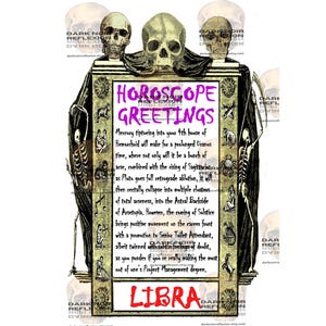 Digitale Waage Lustige Astrologie Horoskop Sternzeichen Grußkarte für D & D, Hexe, Zauberer, Vater, Frau, Mutter, Schwester, Bruder und BFF - 13x16,5 cm