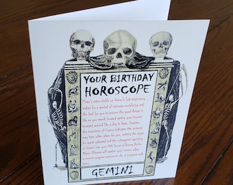 Gemini Comedy Zodiac Birthday Horoscope: Witch, Wizard, Wife, Husband, Mothers, Sister, Granmar, Crazy, Funny, Silly Astrology Card-5 x 6.5"