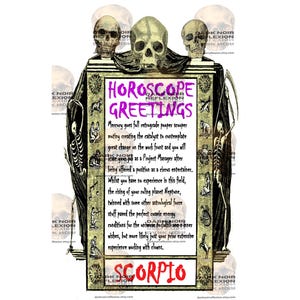Digitale Astrologie Horoskop Sternzeichen Grußkarte für D & D, Hexe, Zauberer, Vater, Frau, Mutter, Schwester, Bruder und BFF - 13x16,5 cm