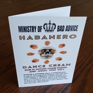 Ministero dei cattivi consigli - Crema da ballo all'habanero: lavoro, moglie, padre, fratello, sorella, sposa, sposo, scheda digitale stampabile 5"x6,5"