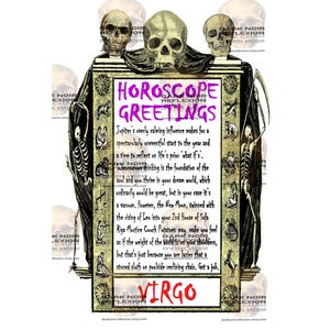 Digitale Astrologie Horoskop Sternzeichen Grußkarte für D & D, Hexe, Zauberer, Vater, Frau, Mutter, Schwester, Bruder und BFF - 13x16,5 cm