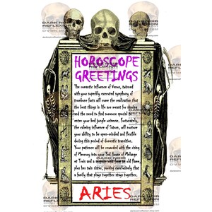 Biglietto d'auguri digitale con Ariete, Astrologia, Oroscopo e Zodiaco, divertente per D&D, Strega, Mago, Papà, Moglie, Madre, Sorella, Fratello e BFF - 5x6,5"