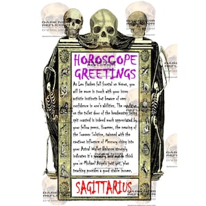 Digitale Schütze Lustige Astrologie Horoskop Sternzeichen Grußkarte für D & D, Hexe, Zauberer, Vater, Frau, Mutter, Schwester, Bruder und BFF-13x16,5 cm