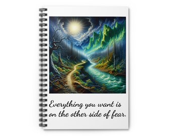 Inspirational Spiral Notebook: Everything You Want is on the Other Side of Fear, Journal, Notepad, Gift for Students, Motivational [...]