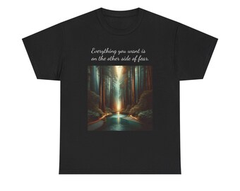 Serene Forest Tee - Unisex Heavy Cotton Tee, Nature Lover Gift, Comfortable Casual Wear, Outdoor Adventure, Earth Day Gift