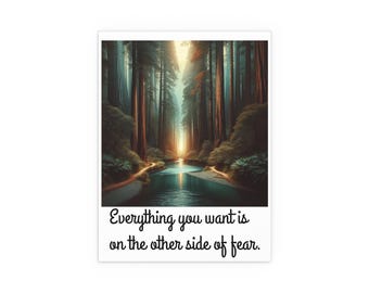 Inspirational Silk Wall Art Print, Motivational Home Decor, Nature Poster, Positive Quote Art for Living Room, Bedroom, Gift Item
