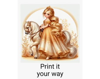Enchanting Matte Vertical Posters for Personalized Decor, Kids' Room Wall Art, Princess Theme, Customizable Art Print, Gift for Girls