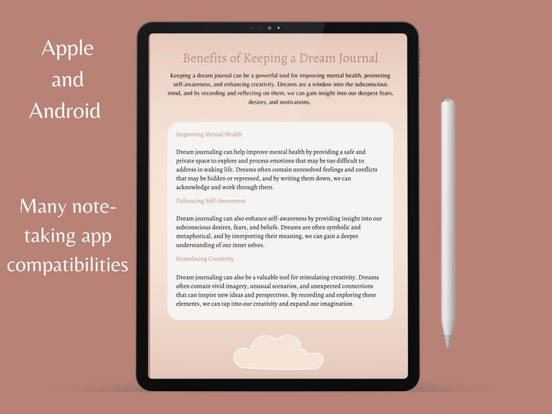 Digital Dream Journal | Goodnotes, Notability | iPad Journal | Workbook ...
