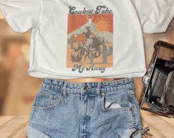 Cowboy Take Me Away Western Mignon Crop Top