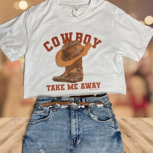 Cowboy Take Me Away Crop Top Cute