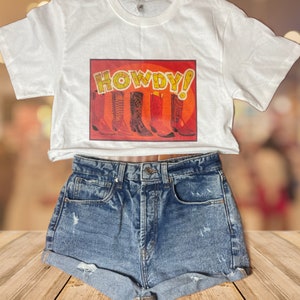 Howdy Boots Western Cute Crop Top