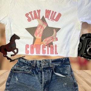 Stay Wild Cowgirl Cute Western Crop Top