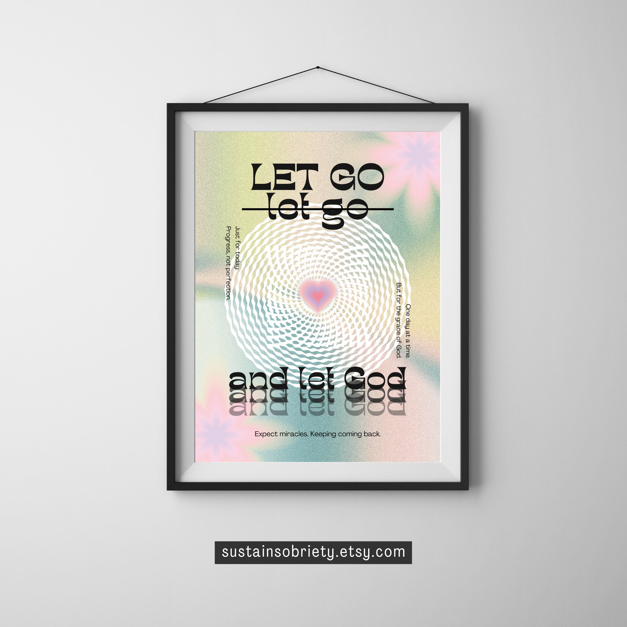Recovery Poster let God and Let God AA NA Sober Addiction Recovery ...