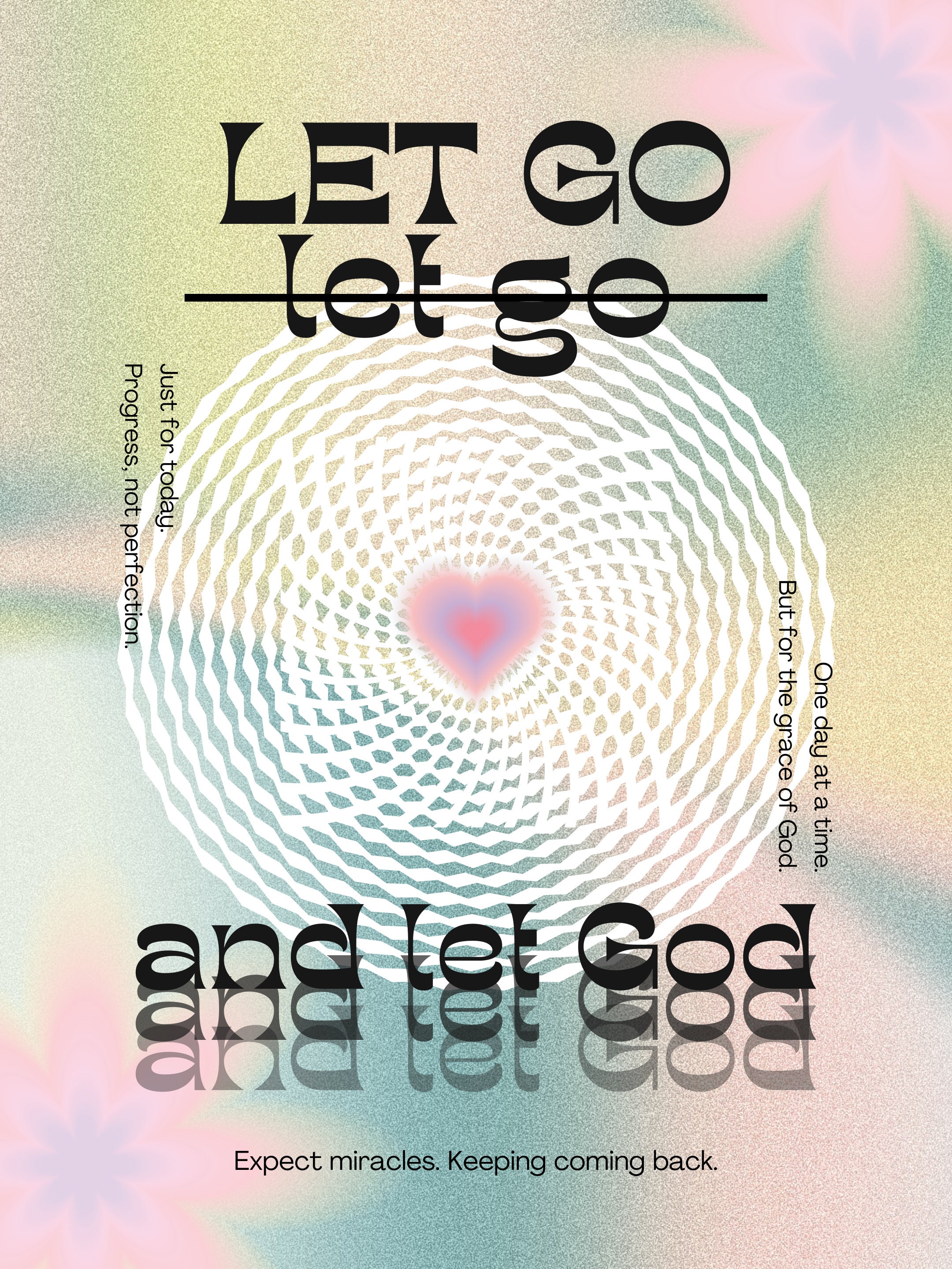 Recovery Poster let God and Let God AA NA Sober Addiction Recovery ...