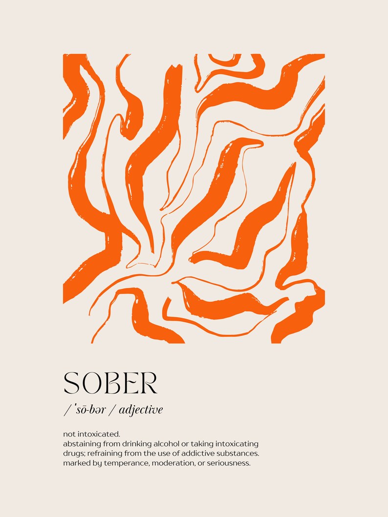 Sober Definition Poster | AA NA Addiction Recovery, Digital Download - Etsy