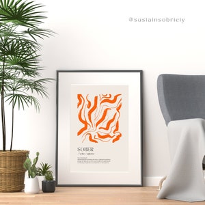 Sober Definition Poster | AA NA Addiction Recovery, Digital Download
