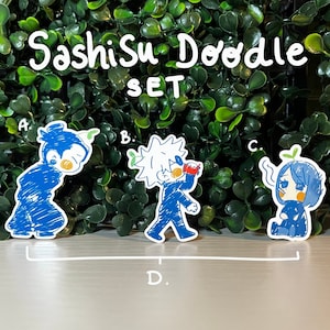 SaShiSu Doodle Set | Die Cut Kawaii Glossy Vinyl Sticker