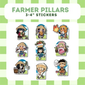 Schlächter | Bauernständer | Anime | Glänzender Vinyl-Aufkleber | Kawaii | Natur