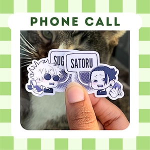 Satosugu Phone Call | Die Cut Kawaii Glossy Vinyl Sticker