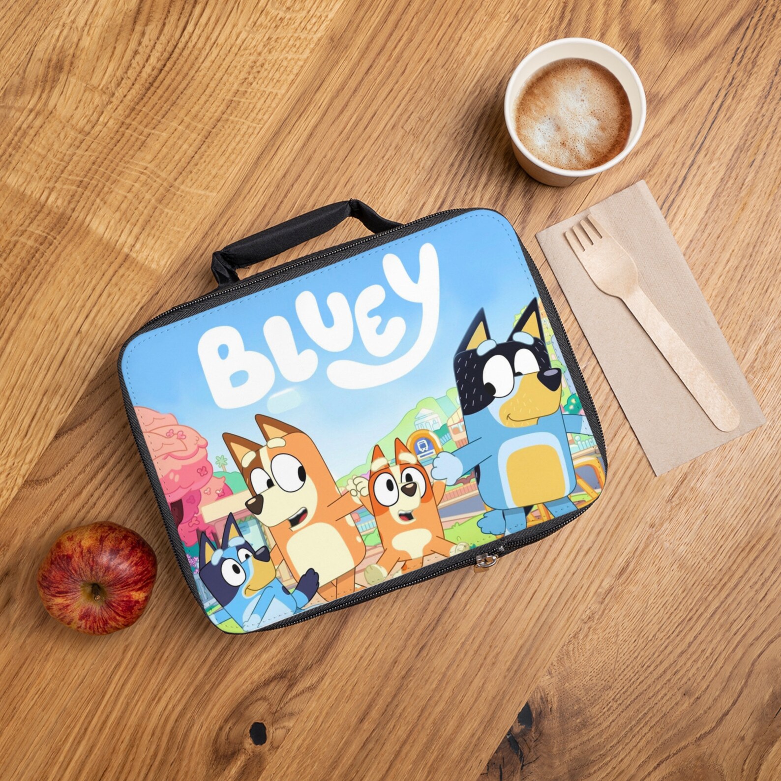 CYP BRANDS Bluey Lunch Bag - Brotdose Tasche Mit Light Waves Design
