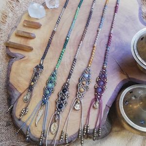 Micromacrame Hair Wrap: Crystal & Brass Bead Dreadlock Jewelry