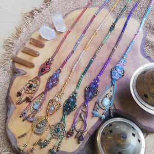 Micromacrame Hair Wrap: Crystal & Charm Boho Hair Jewelry