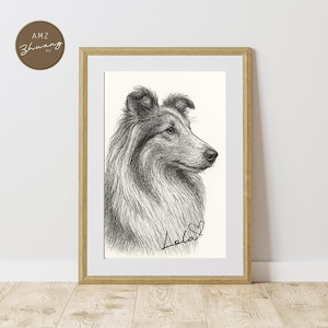 Custom Pet Portraits Personalized from Your Pets Photo, Pet memorial gif, Dog Portrait, Pet Art Pet Drawing, Digital Download