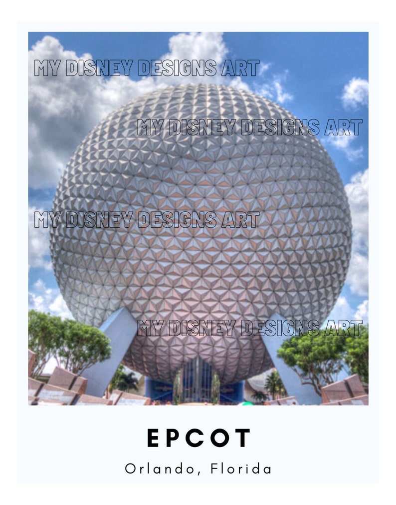 Epcot Repeating Pattern EPCOT Poster Polaroid Style - Etsy