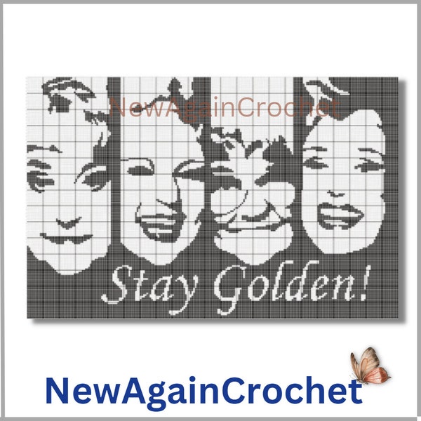 Crochet Golden Girls Throw Blanket pattern , Afghan