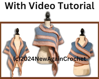 Vintage Crochet Pre-Civil War 1851 häkeln Schal Muster mit Video-Tutorial
