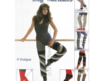 8 Vintage Crochet Leg Warmers from 1983 | Digital Patterns Only , Get all 8 in this booklet | Watermarked Booklet