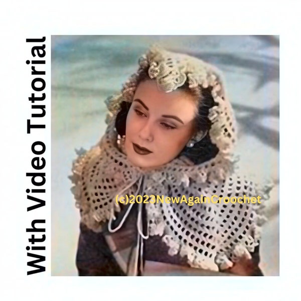 Crochet **WITH VIDEO TUTORIAL** 1940s Hollywood Diva Headscarf Pattern