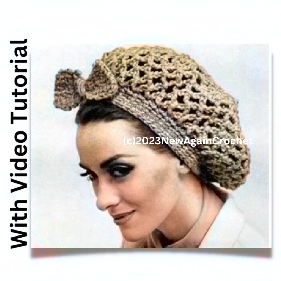 Crochet ** WITH VIDEO TUTORIAL** 1967 Snood, Vintage Crochet