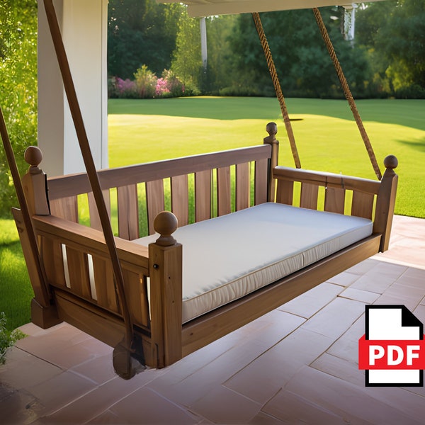 DIY outdoor Porch Swing bed build plan , Hanging bed , woodworking plans, outdoorfurniture, diy build plan PDF file Instant-Download