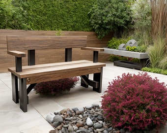Long outdoor bench Plan| DIY Wood plan | Wood bench | bench for entryway | garden bench | pdf file- instant Download