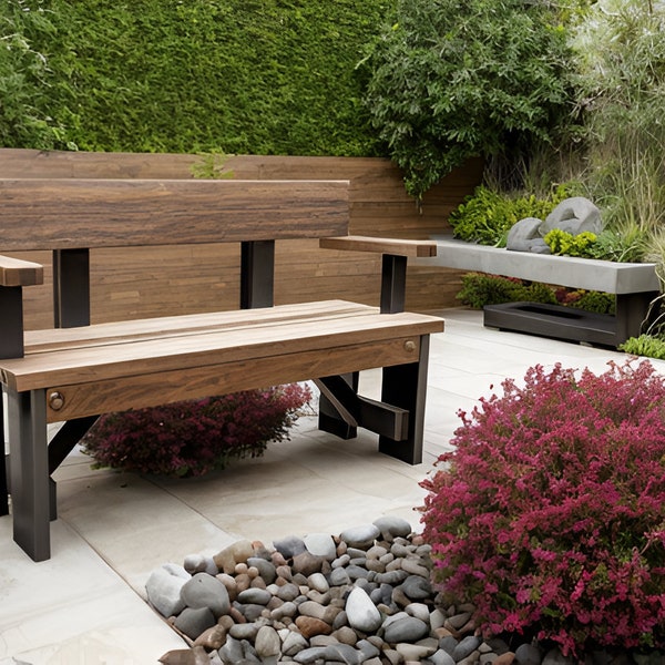 Long outdoor bench Plan| DIY Wood plan | Wood bench | bench for entryway | garden bench | pdf file- instant Download