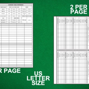 Hand and Foot Score Sheet, Hand and Foot Rules, Hand &amp; Foot Score Card ...