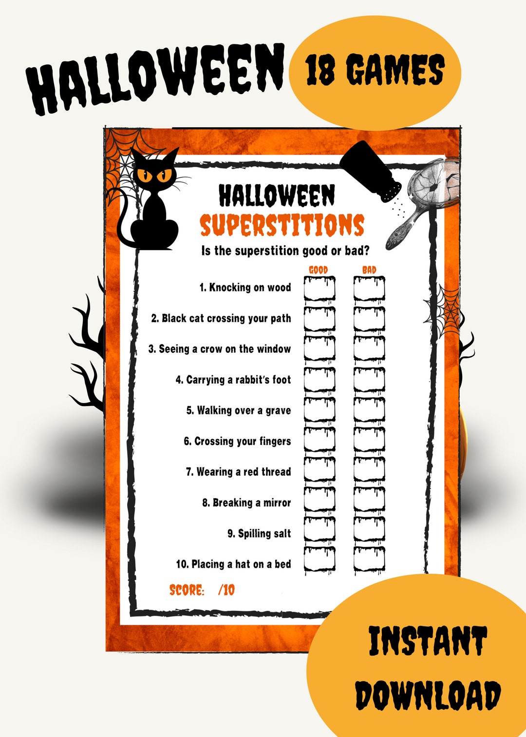 Halloween Printable Games Bundle, Cool Halloween Games Pack, Fun