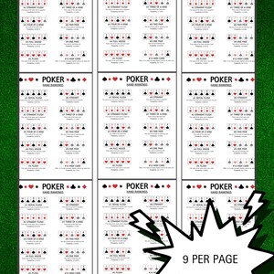 Poker Cheat Sheet, Texas Hold'em Hand Rankings, Poker Hand Rank Instant ...