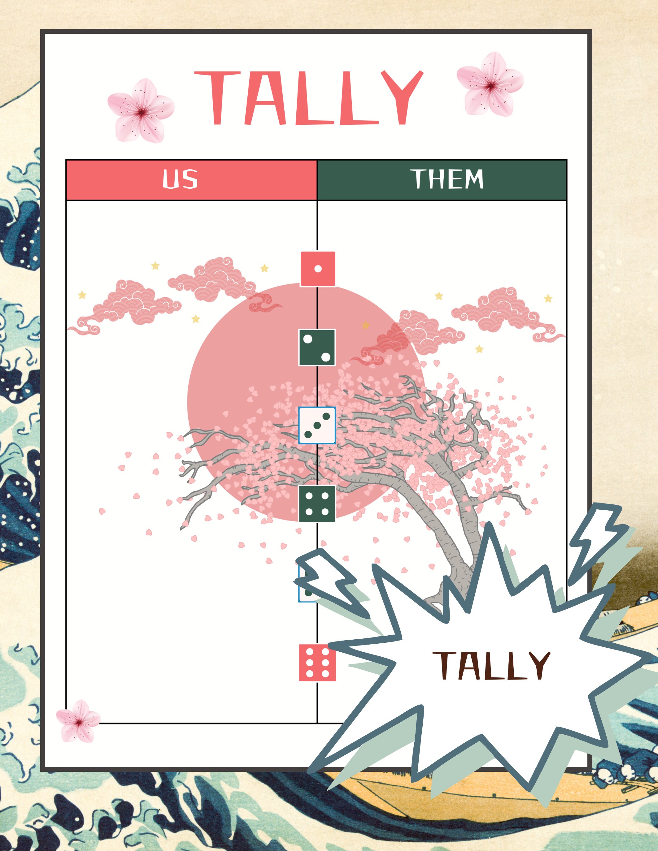 Japan Bunco, Bunco Themes,player Scoresheet X2 X4, Bunco Japan Samurai Bundle, Geisha Bunco