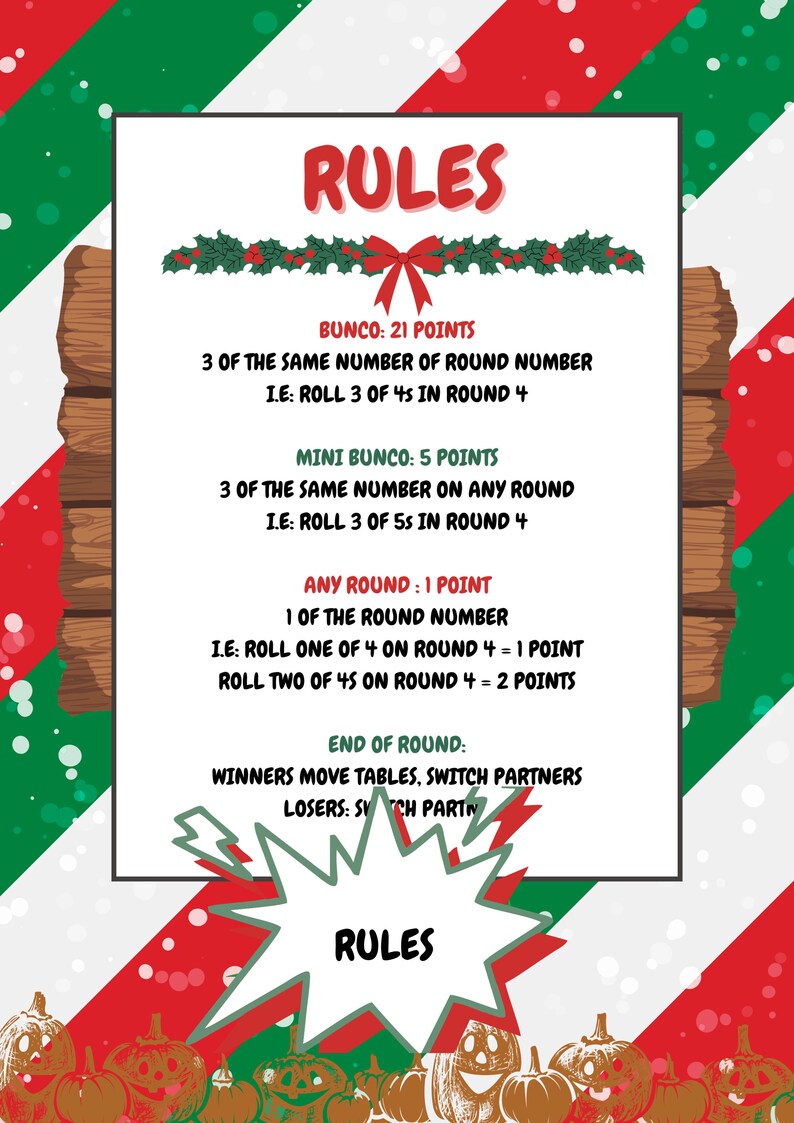 Christmas Bunco Printable Bundle, Winter Bundle, Bunco Themes, Bunco ...